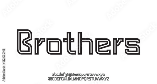 Brothers, Sports minimal tech font letter set. Luxury vector typeface for company. Modern gaming fonts logo design