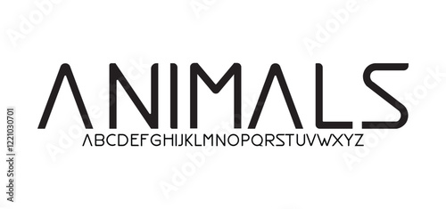 Animals, Sports minimal tech font letter set. Luxury vector typeface for company. Modern gaming fonts logo design