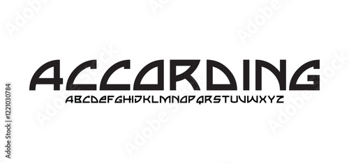According, Sports minimal tech font letter set. Luxury vector typeface for company. Modern gaming fonts logo design