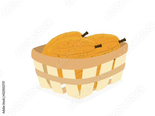 Fresh cocoa fruit on white background.
