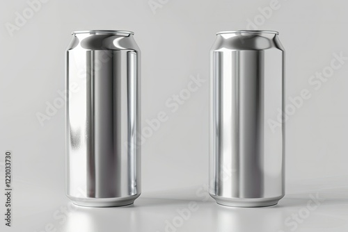 Blank Realistic Aluminium Can, Silver Energy Drink Beer, Soda, Coffee Can Mockup
