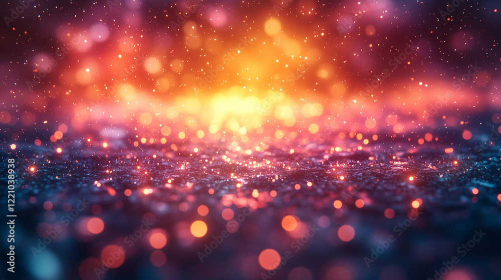 Fototapeta premium Abstract colorful light rays with water droplets to evoke energy and transformation