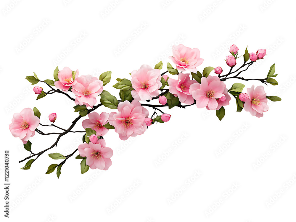 Obraz premium Spring blooming cherry blossoms on branch floral composition nature bright and colorful