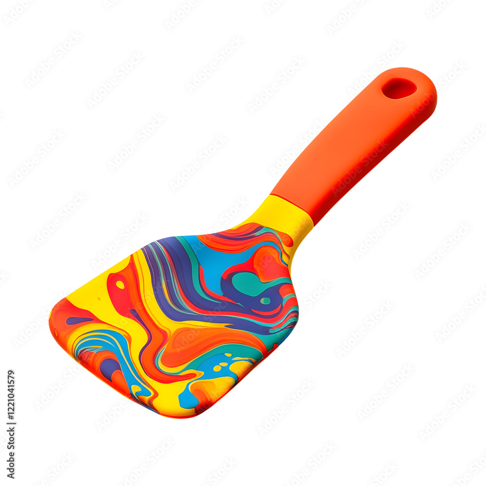 Contemporary Silicone Dough Scraper with Red Handle Isolated on Transparent Background Contemporary Silicone Dough Scraper with Red Handle Isolated on Transparent Background
