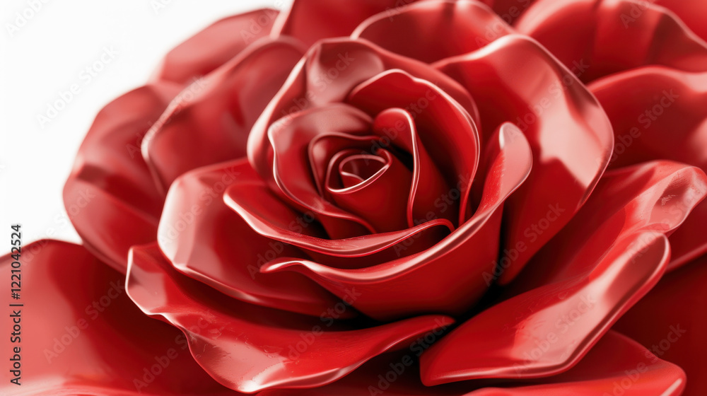 Naklejka premium red rose on white background