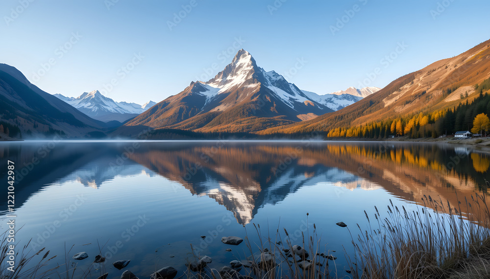 Obraz premium 16K Ultra Resolution Wallpaper, mountains and lake 