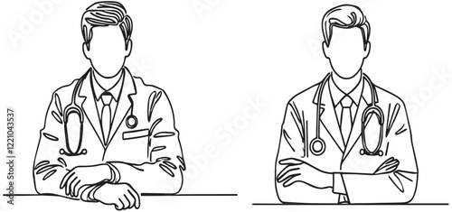 Doctor Professions icon in outline style vector illustration