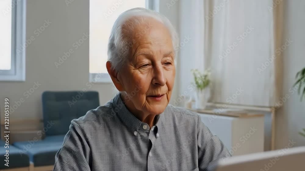 Virtual consultations of elderly patient with doctors over video call Virtual consultations of elderly patient with doctors over video call