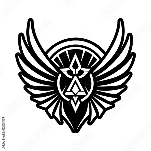 Solid style icon depicting ethereal wings