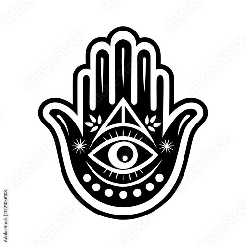 A glyph icon of palmistry hand