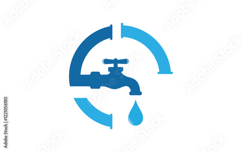 Plumbing water logo Vector icon design illustration Template
