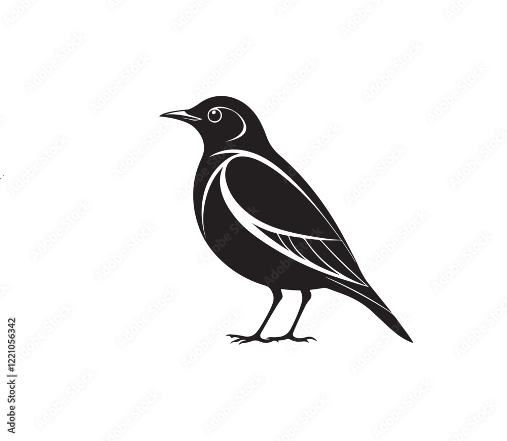 bird logo silhouette vector line art logo design