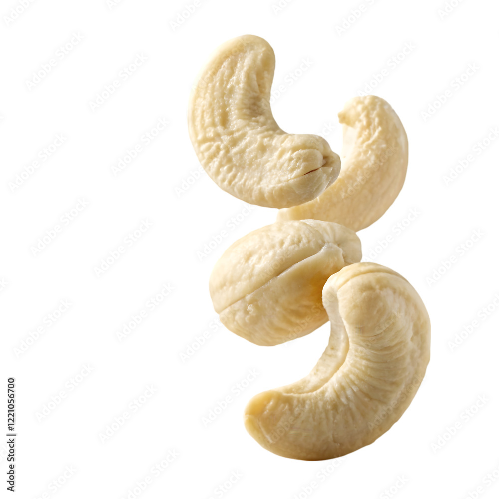 flying cashew on transparent background flying cashew on transparent background