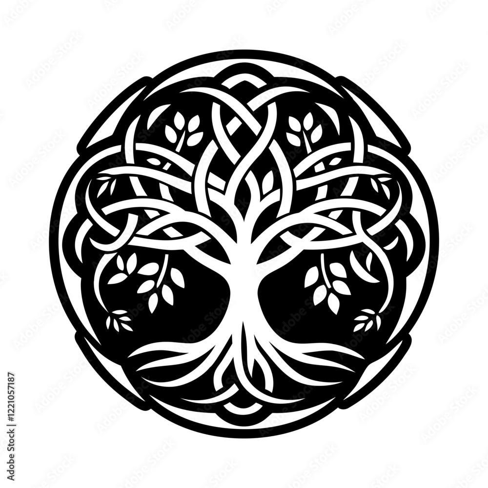 Fototapeta premium Tree symbol icon in glyph style