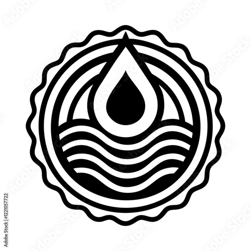 Solid style icon of water symbol