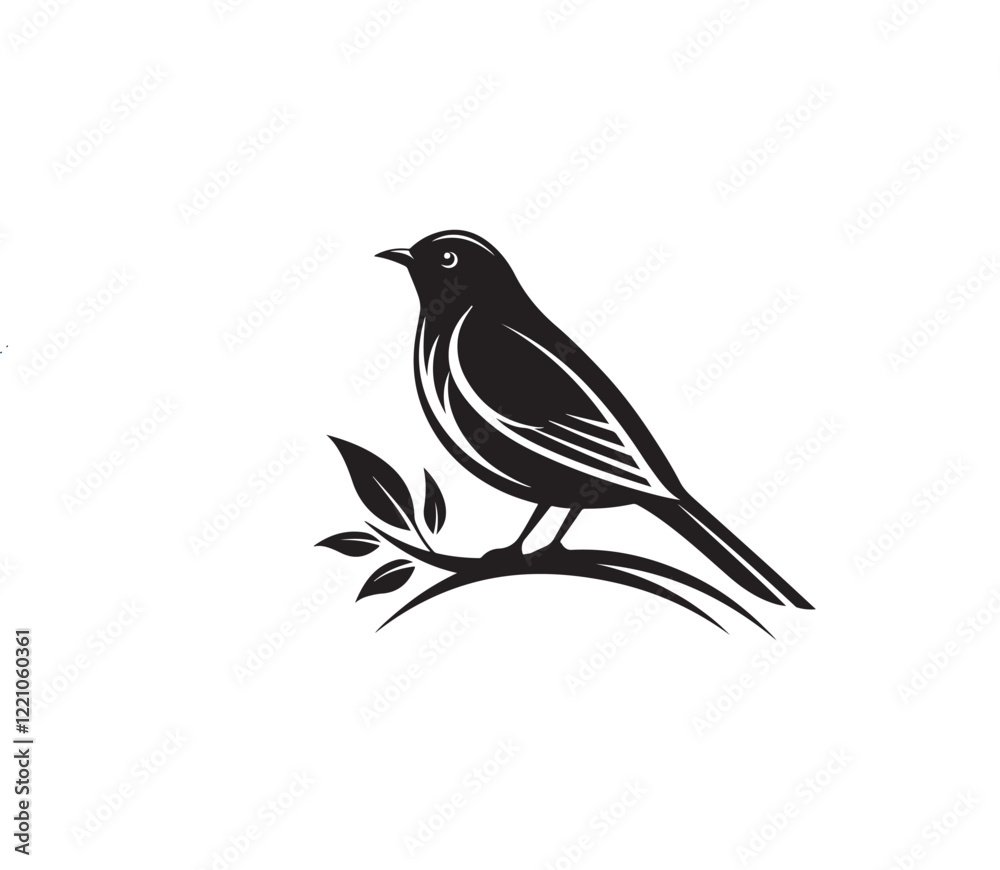 bird logo silhouette vector line art logo design