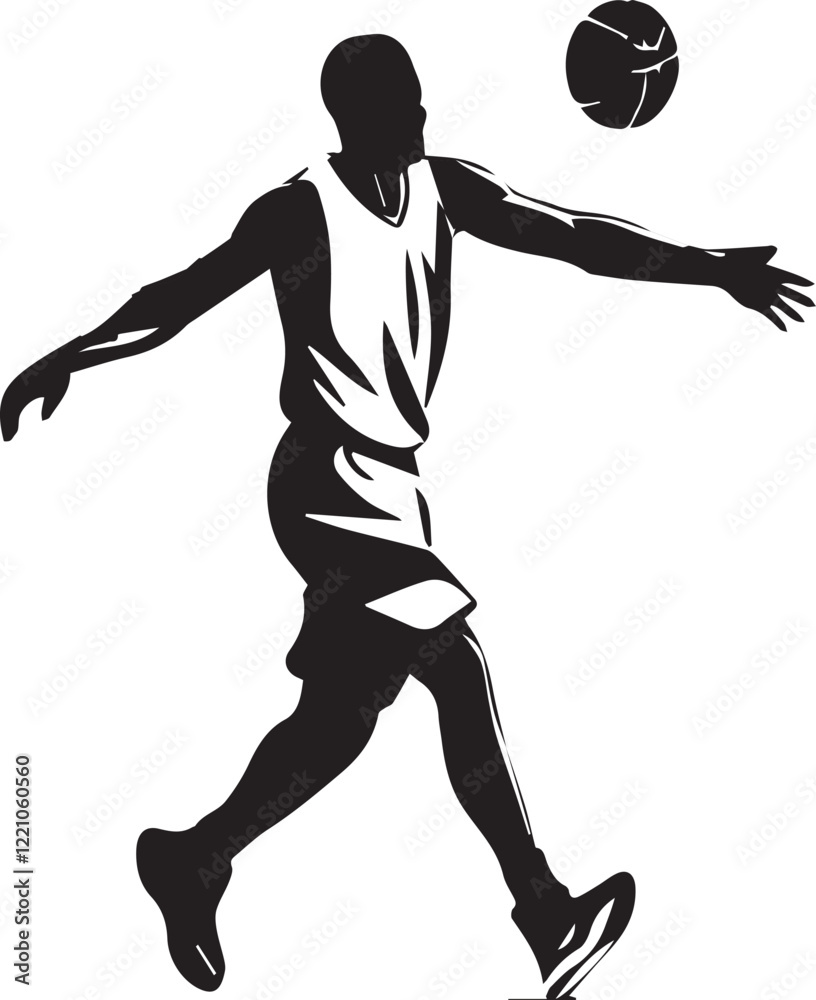 Obraz premium basketball player silhouette icons set