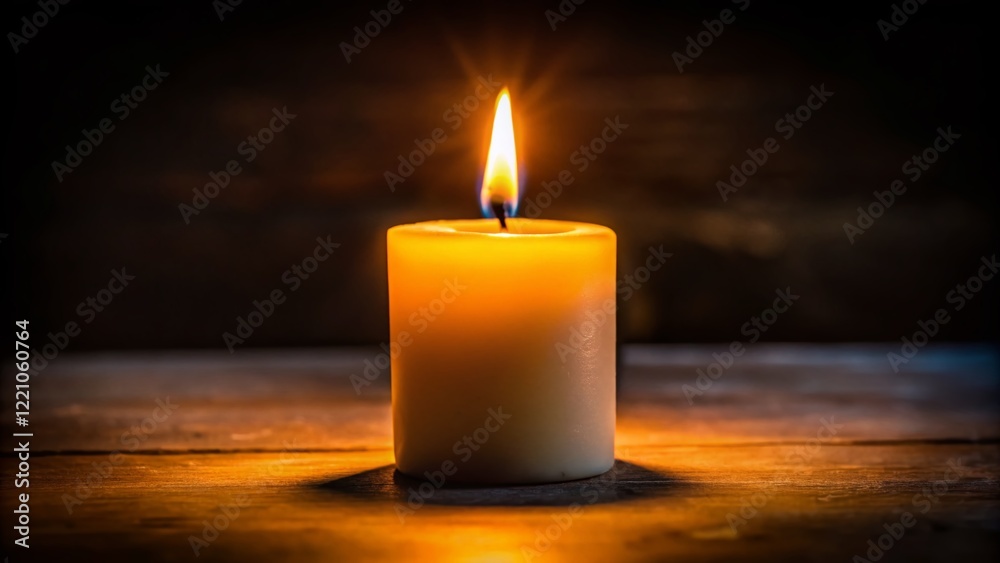 Toddler Coloring Page: Burning Candle Low-Light Illustration