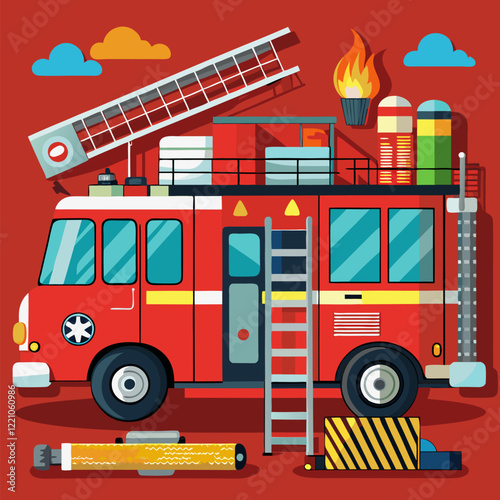 Fire Truck Vector Design