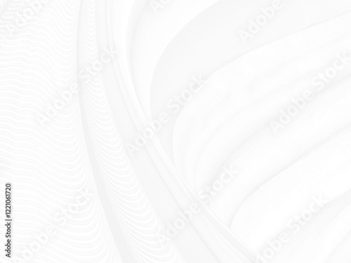 Clean fashion soft fabric textile woven beautiful abstract smooth curve shape decorative white and gray background
