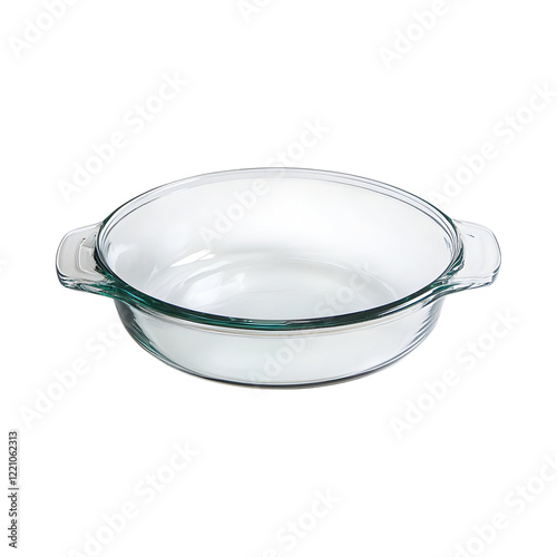 Premium Glass Casserole Dish with Polished Edges Isolated on Transparent Background
