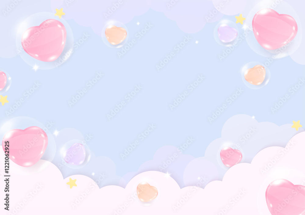 Pastel heart balloon background Pastel heart balloon background
