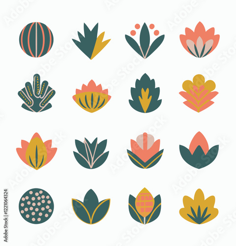Plants vector icons symbol pack illustration creative concept