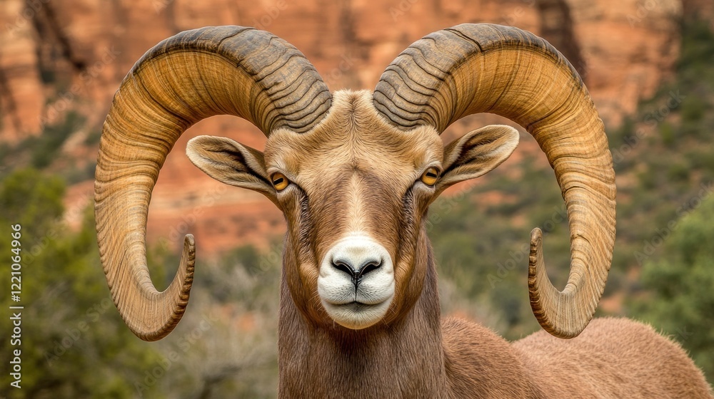 Majestic Desert Bighorn Sheep Facing Forward Majestic Desert Bighorn Sheep Facing Forward