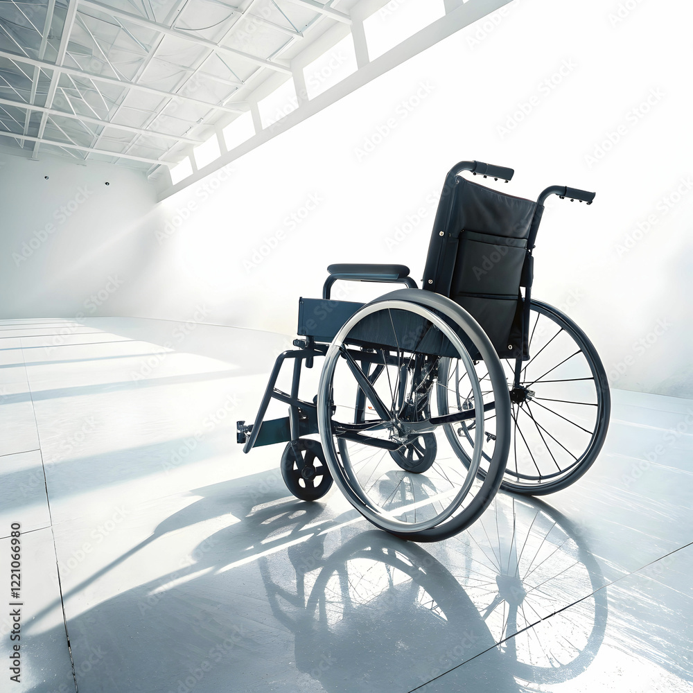 Fototapeta premium wheel chair in white background