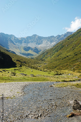 The panorama of Malfontal valley, Pettneu am Arlberg, Austria photo