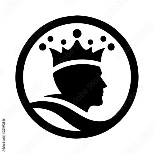 simple vector icon of king with crown