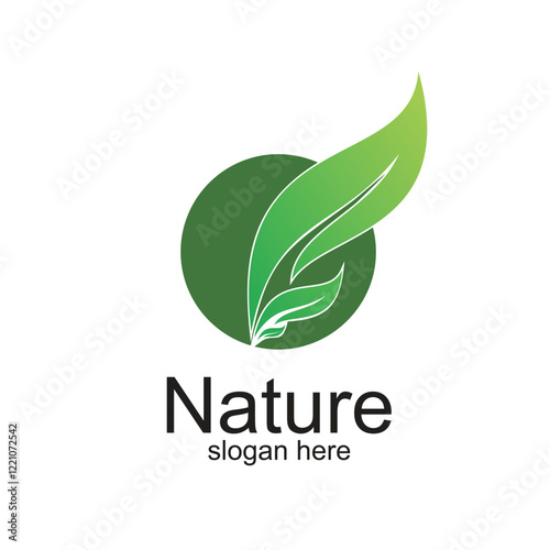 Nature logo design simple concept Premium Vector