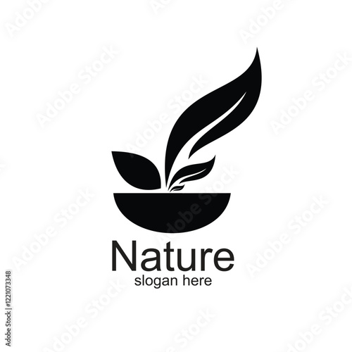 Nature logo design simple concept Premium Vector