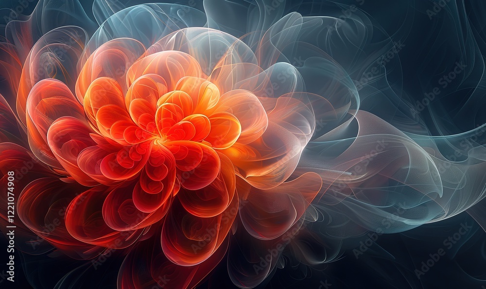 Obraz premium Fractal , colors, three-dimensional shapes, overlay, dark and light