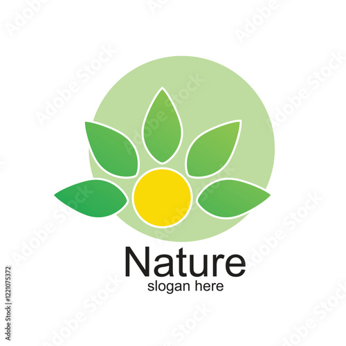 Nature logo design simple concept Premium Vector