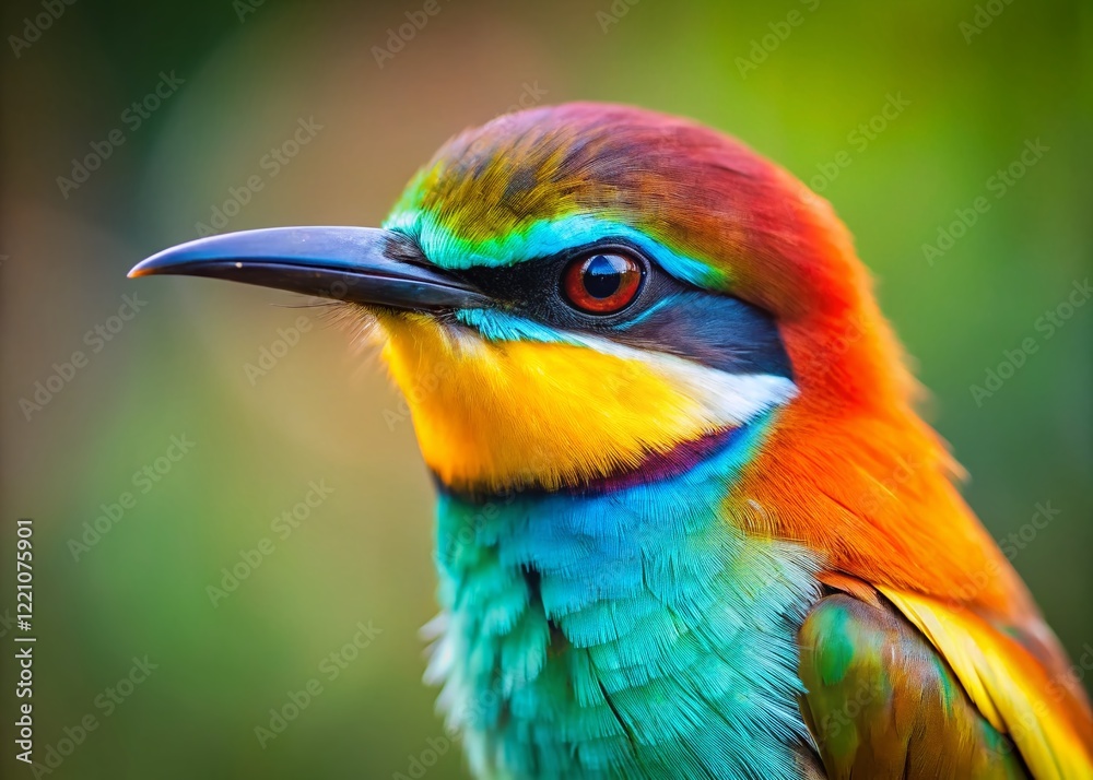 Fototapeta premium Vibrant Bird Closeup: Minimalist Nature Photography