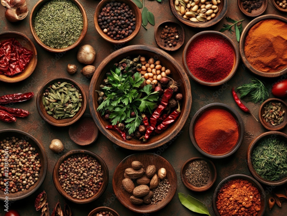 Assorted Spices and Seasonings on Display Assorted Spices and Seasonings on Display