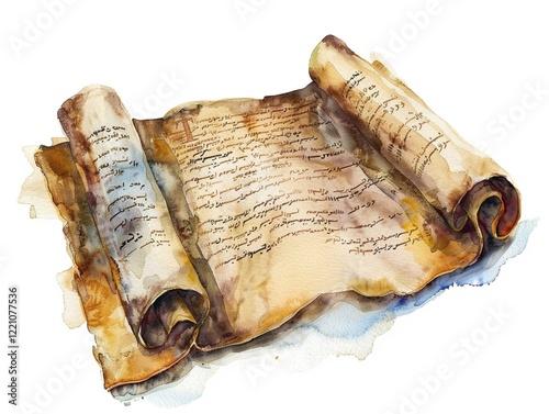 Clipart of a Pharisees scroll watercolor