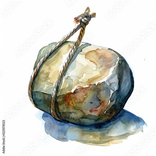 Clipart of a stone from Davids sling watercolor