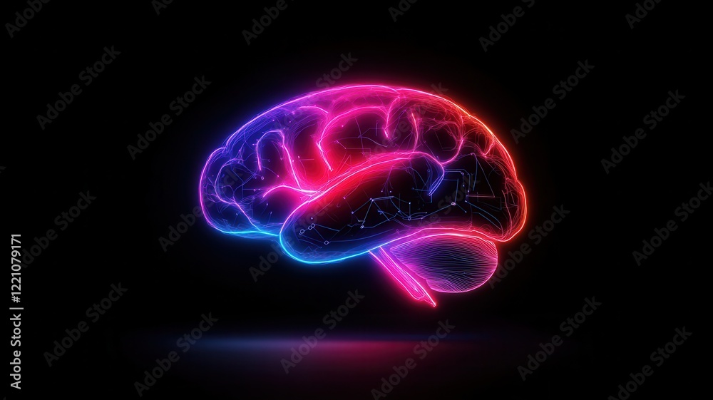 Glowing brain in the dark illuminated human mind concept neuroscience creativity imagination technology education Glowing brain in the dark illuminated human mind concept neuroscience creativity imagination technology education