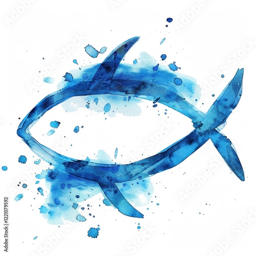 Clipart of the fish symbol watercolor