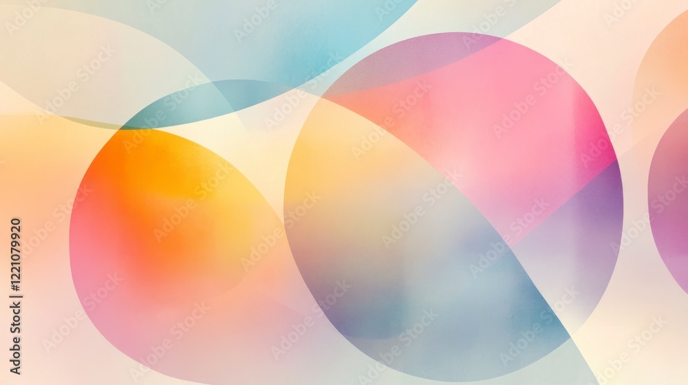 Colorful abstract background featuring circles and pastel geometric shapes with a soft gradient Colorful abstract background featuring circles and pastel geometric shapes with a soft gradient