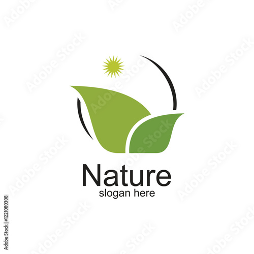 Nature logo design simple concept Premium Vector