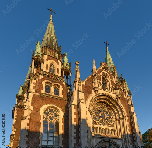 Exterior of Church of St. Olga and Elizabeth in Lviv. photo