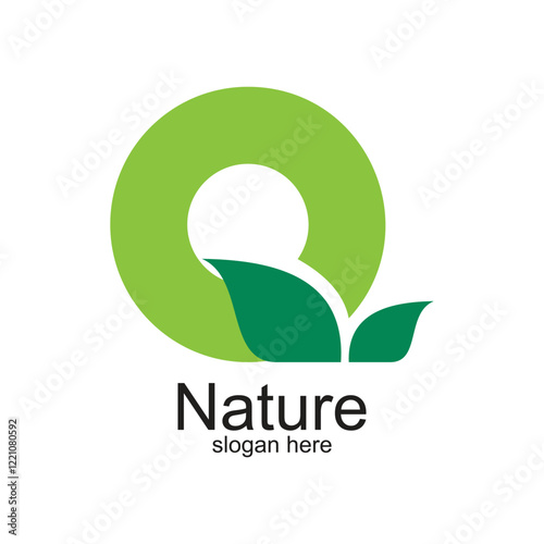 Nature logo design simple concept Premium Vector