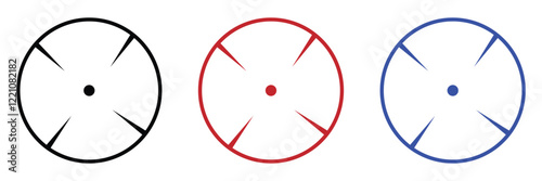 Target and aim icon set, crosshair, bullseye vector, precision, accuracy, and focus icon for aiming, archery, shooting, or navigation . 