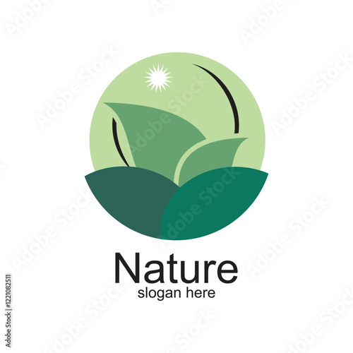 Nature logo design simple concept Premium Vector