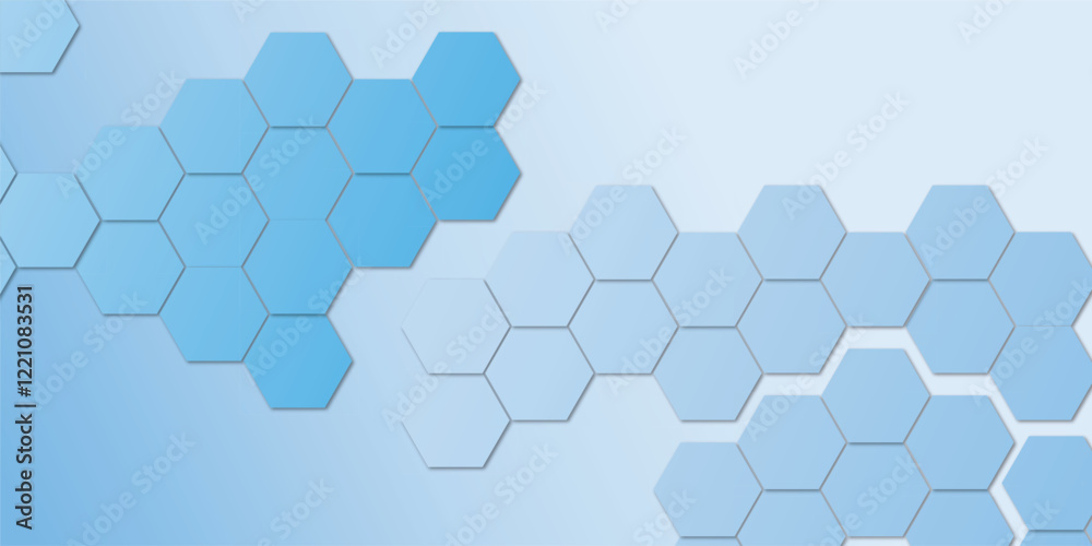 Abstract technology blue and water color geometric hexagon shape onlight blue background vector. Abstract technology blue and water color geometric hexagon shape onlight blue background vector.