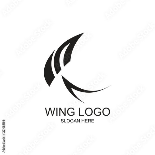Wing logo design simple concept Premium Vector