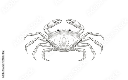 crab hand drawn no colour